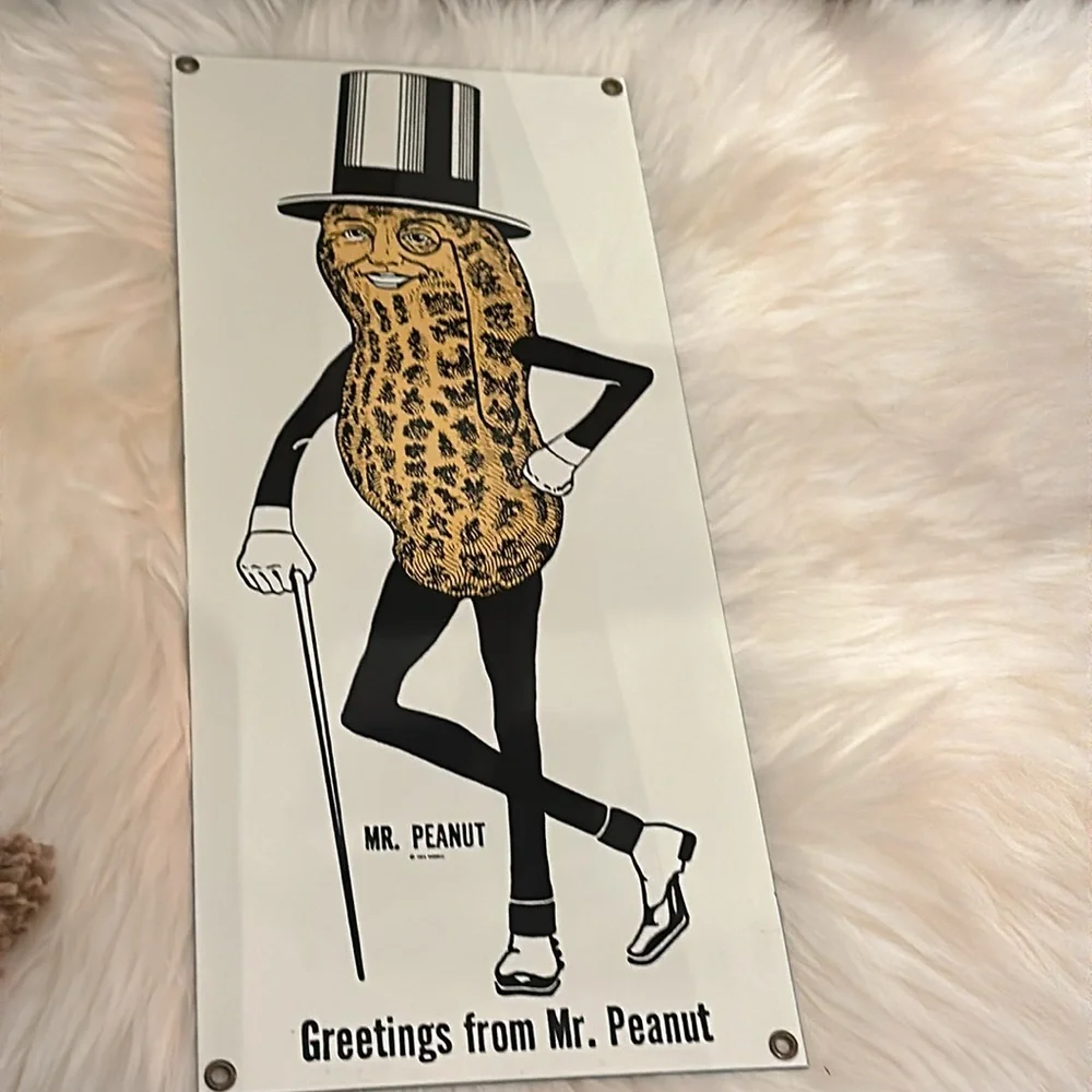 Vintage Mr. Peanut Porcelain (Enamel) Advertising Sign by Ande Rooney™️ - Picture 7 of 14
